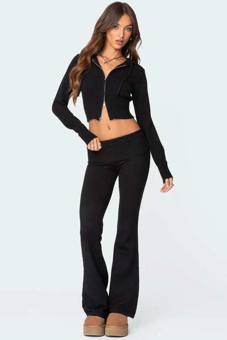 Fleur - Zip Up Hoodie, Low Rise Pant Set